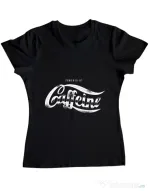 Tricou ADLER dama Powered by caffeine Negru
