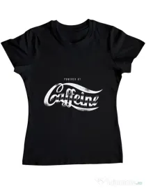 Tricou ADLER dama Powered by caffeine Negru