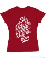 Tricou ADLER dama She acts like summer Rosu