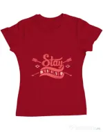 Tricou ADLER dama Stay wild Rosu