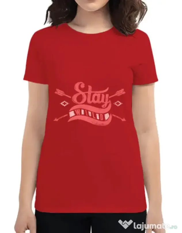 Tricou ADLER dama Stay wild Rosu