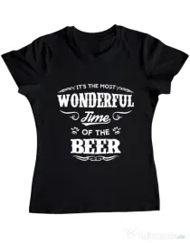 Tricou ADLER dama Wonderful time of the beer Negru