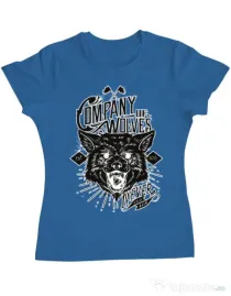 Tricou ADLER dama Company of wolves Albastru azuriu