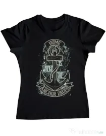 Tricou ADLER dama The anchor drops Negru