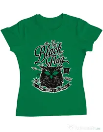 Tricou ADLER dama The black flag owl Verde mediu