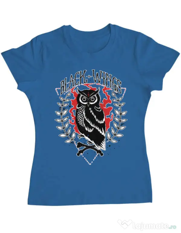 Tricou ADLER dama Black wings Albastru azuriu