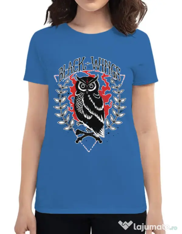 Tricou ADLER dama Black wings Albastru azuriu