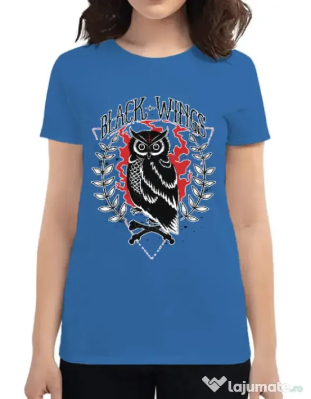 Tricou ADLER dama Black wings Albastru azuriu
