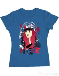 Tricou ADLER dama Raining fire Albastru azuriu
