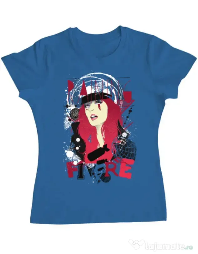 Tricou ADLER dama Raining fire Albastru azuriu