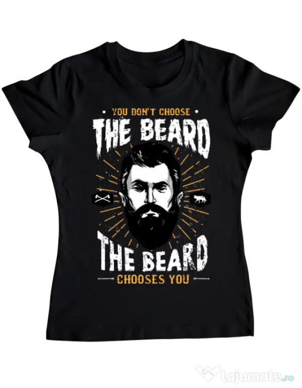 Tricou ADLER dama The beard choice Negru