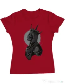 Tricou ADLER dama Skull King Rosu