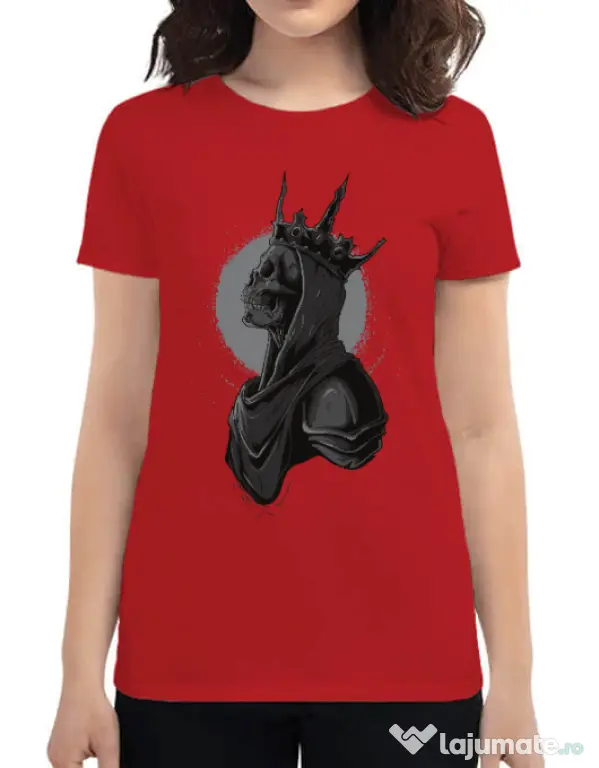 Tricou ADLER dama Skull King Rosu