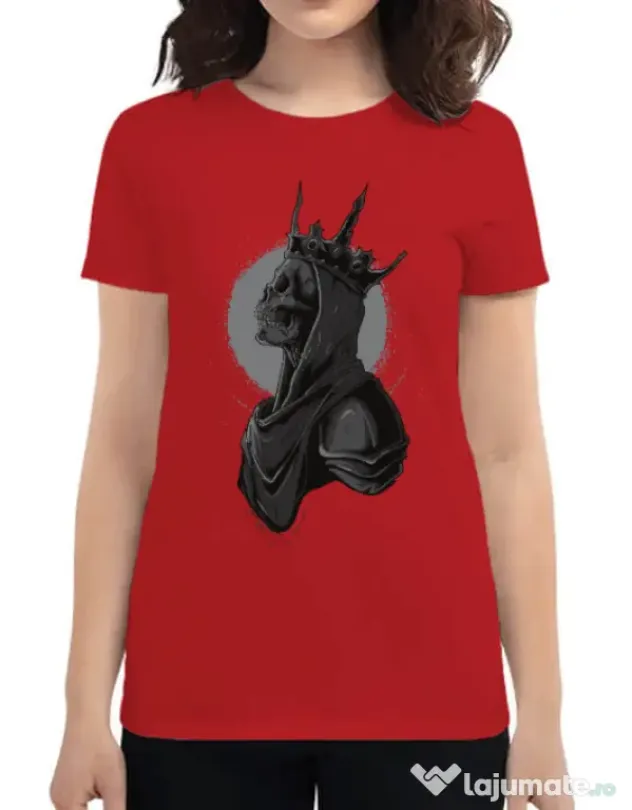 Tricou ADLER dama Skull King Rosu