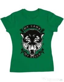 Tricou ADLER dama My Land My Rules Verde mediu