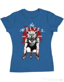 Tricou ADLER dama The wolves are here Albastru azuriu