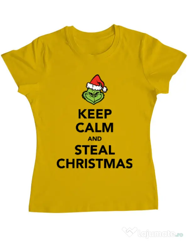 Tricou ADLER dama Steal Christmas Galben