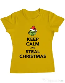 Tricou ADLER dama Steal Christmas Galben
