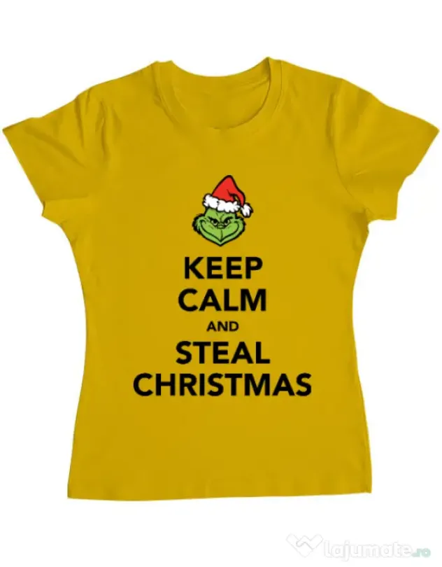 Tricou ADLER dama Steal Christmas Galben