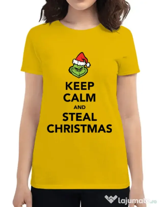 Tricou ADLER dama Steal Christmas Galben