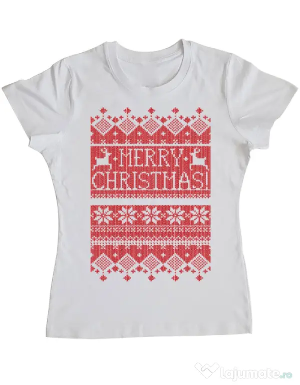 Tricou ADLER dama Greetings Alb