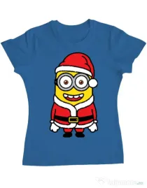 Tricou ADLER dama Santa minions Albastru azuriu