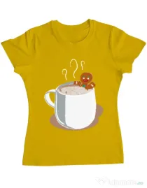 Tricou ADLER dama Gingerbread man Galben