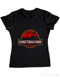 Tricou ADLER dama Christmas park Negru