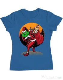 Tricou ADLER dama Grinch stole Christmas Albastru azuriu