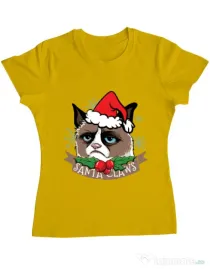 Tricou ADLER dama Santa Claws Galben