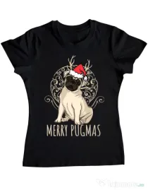 Tricou ADLER dama Merry pugmas Negru