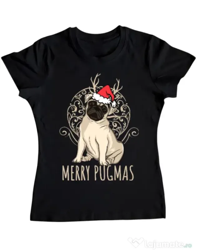 Tricou ADLER dama Merry pugmas Negru