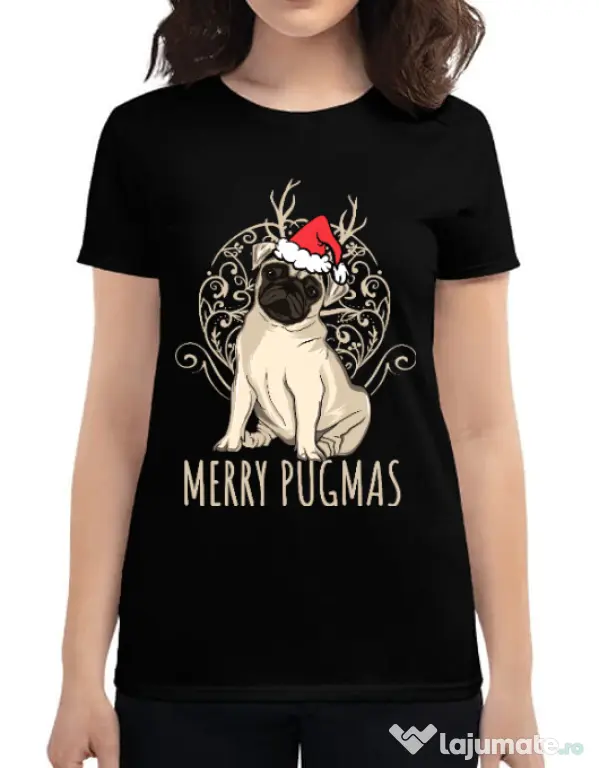 Tricou ADLER dama Merry pugmas Negru