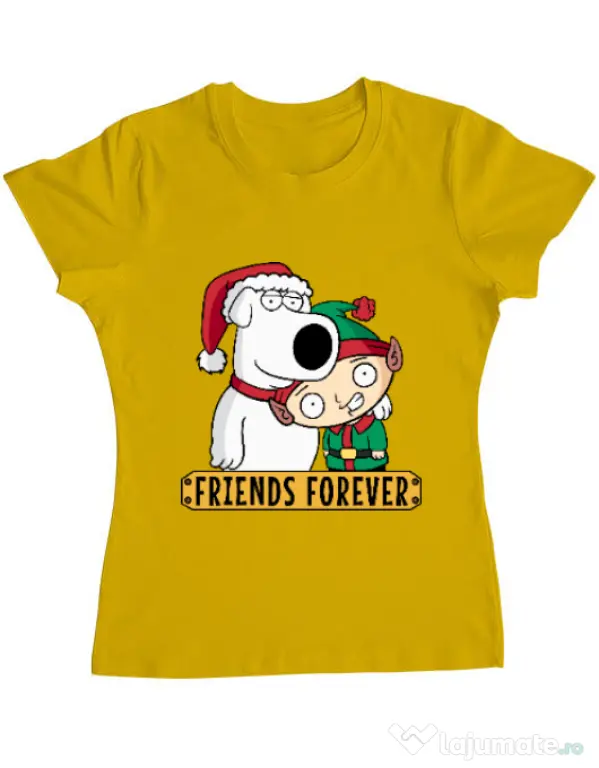 Tricou ADLER dama Friends forever Galben