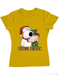 Tricou ADLER dama Friends forever Galben