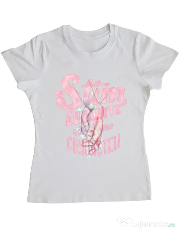 Tricou ADLER dama Ne stim I Alb