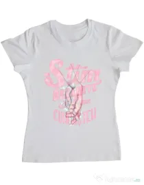 Tricou ADLER dama Ne stim I Alb