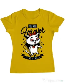 Tricou ADLER dama Forever my always Galben