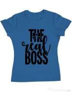 Tricou ADLER dama The real boss Albastru azuriu