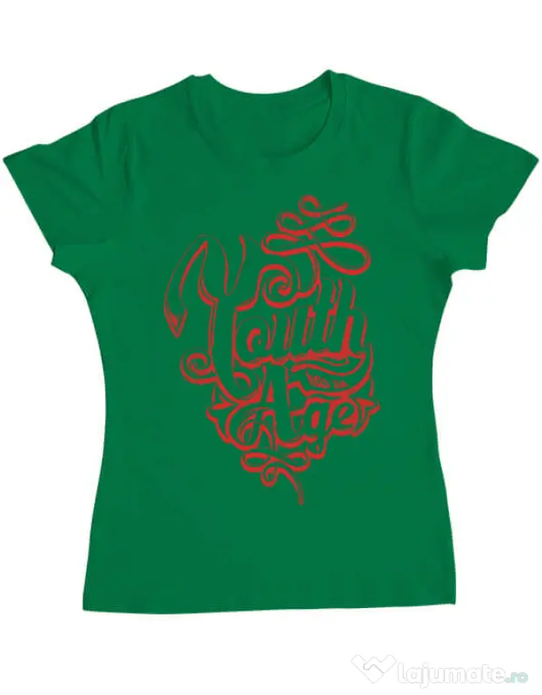 Tricou ADLER dama Youth has no age Verde mediu