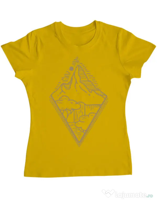 Tricou ADLER dama Mountain waterfall Galben