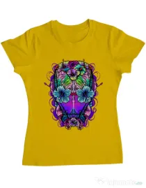Tricou ADLER dama Flower helmet Galben