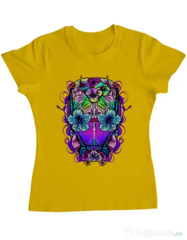 Tricou ADLER dama Flower helmet Galben