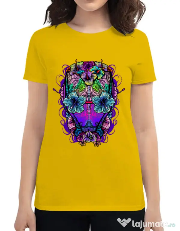Tricou ADLER dama Flower helmet Galben