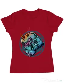 Tricou ADLER dama Helmet demons Rosu