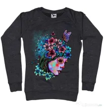 Bluza ADLER dama Lady and flowers Negru melanj