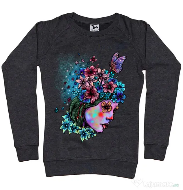Bluza ADLER dama Lady and flowers Negru melanj