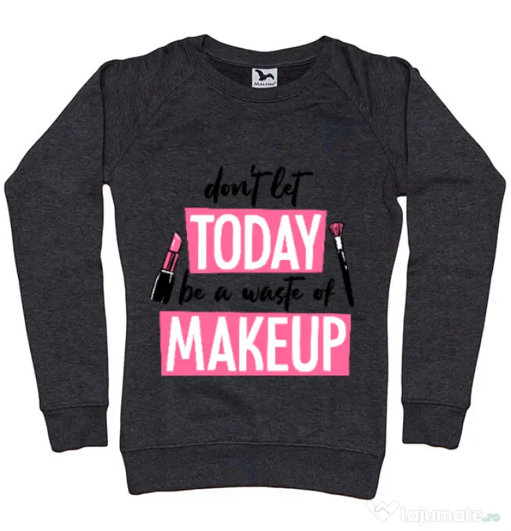 Bluza ADLER dama A waste of makeup Negru melanj