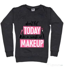 Bluza ADLER dama A waste of makeup Negru melanj