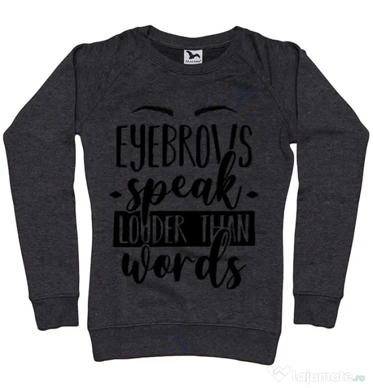 Bluza ADLER dama Eyebrows speak louder Negru melanj